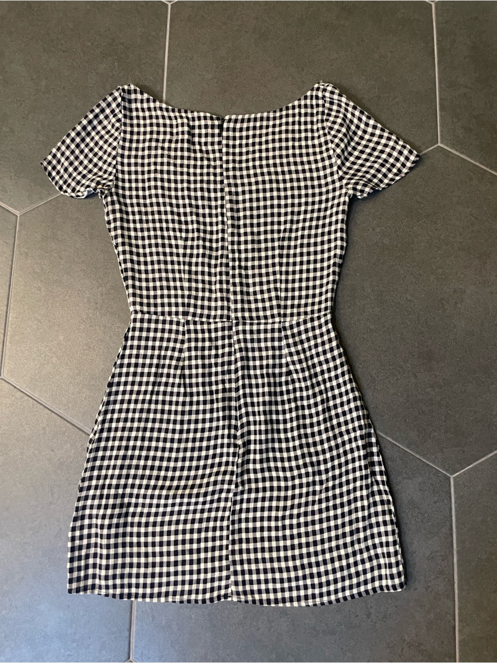 Reformation Lucinda Gingham Mini Dress Black White 4 - Picture 6 of 10